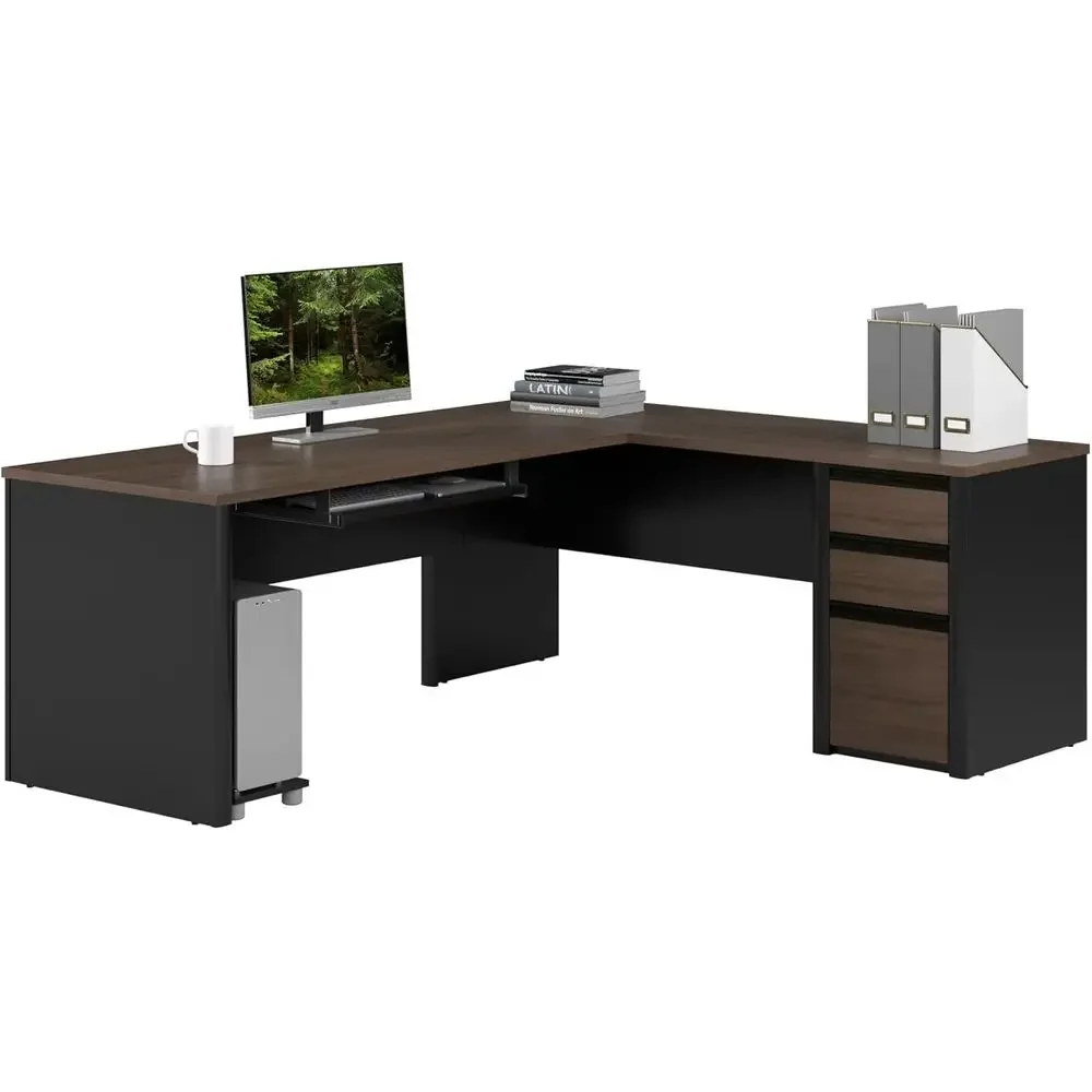Home Office L Shaped Desk - 72 L-Shaped Desk with Drawers and