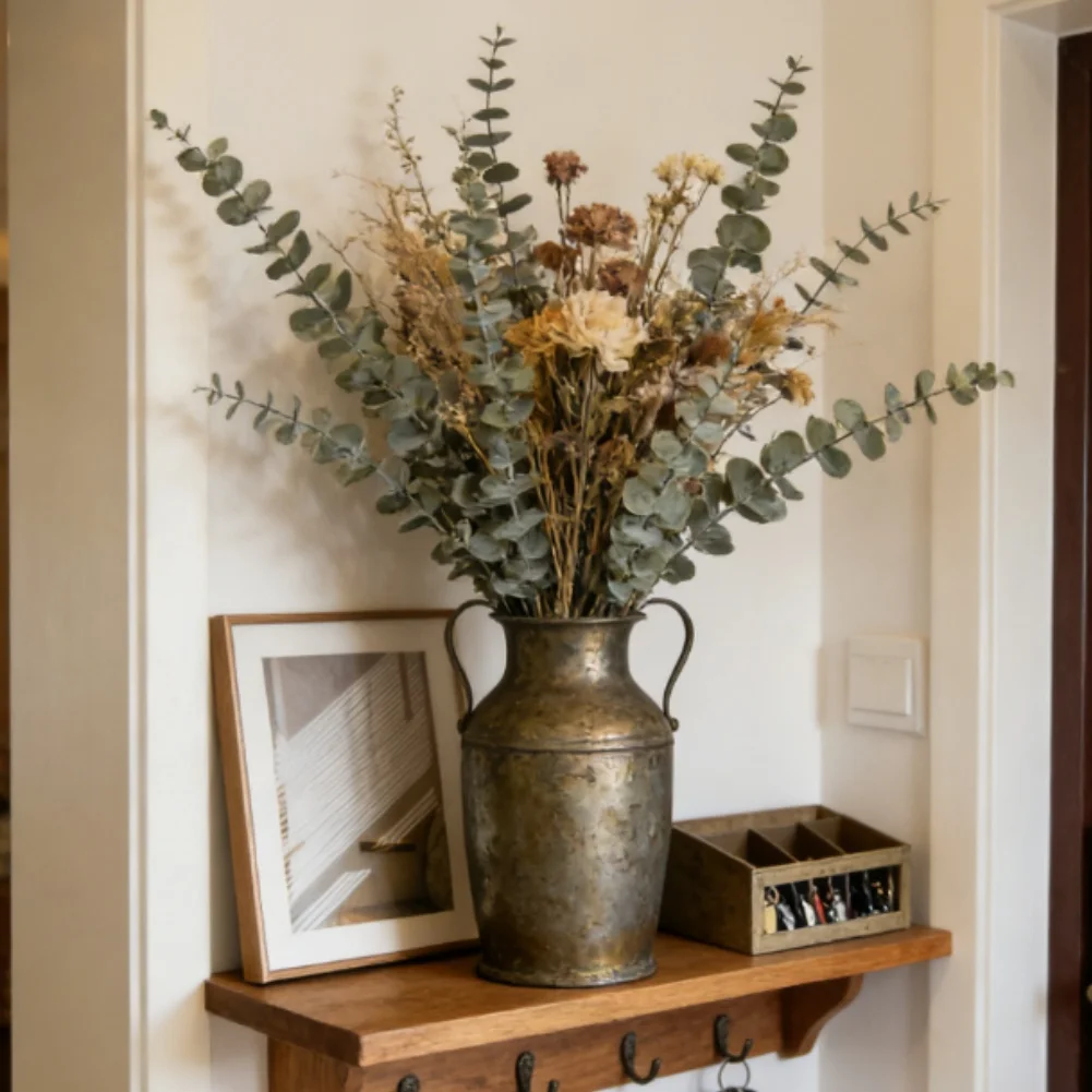 Home Office Backdrop - Artificial Eucalyptus Leaf Bouquet Plastic Greenery