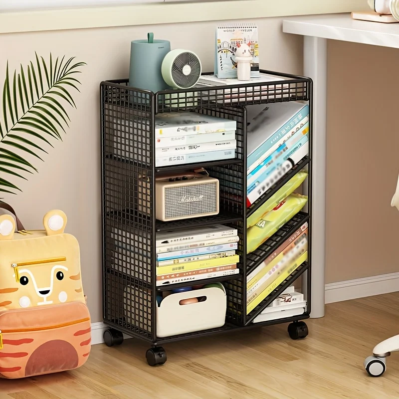 Home Office Shed - Rolling Book Cart - Metal Mobile
