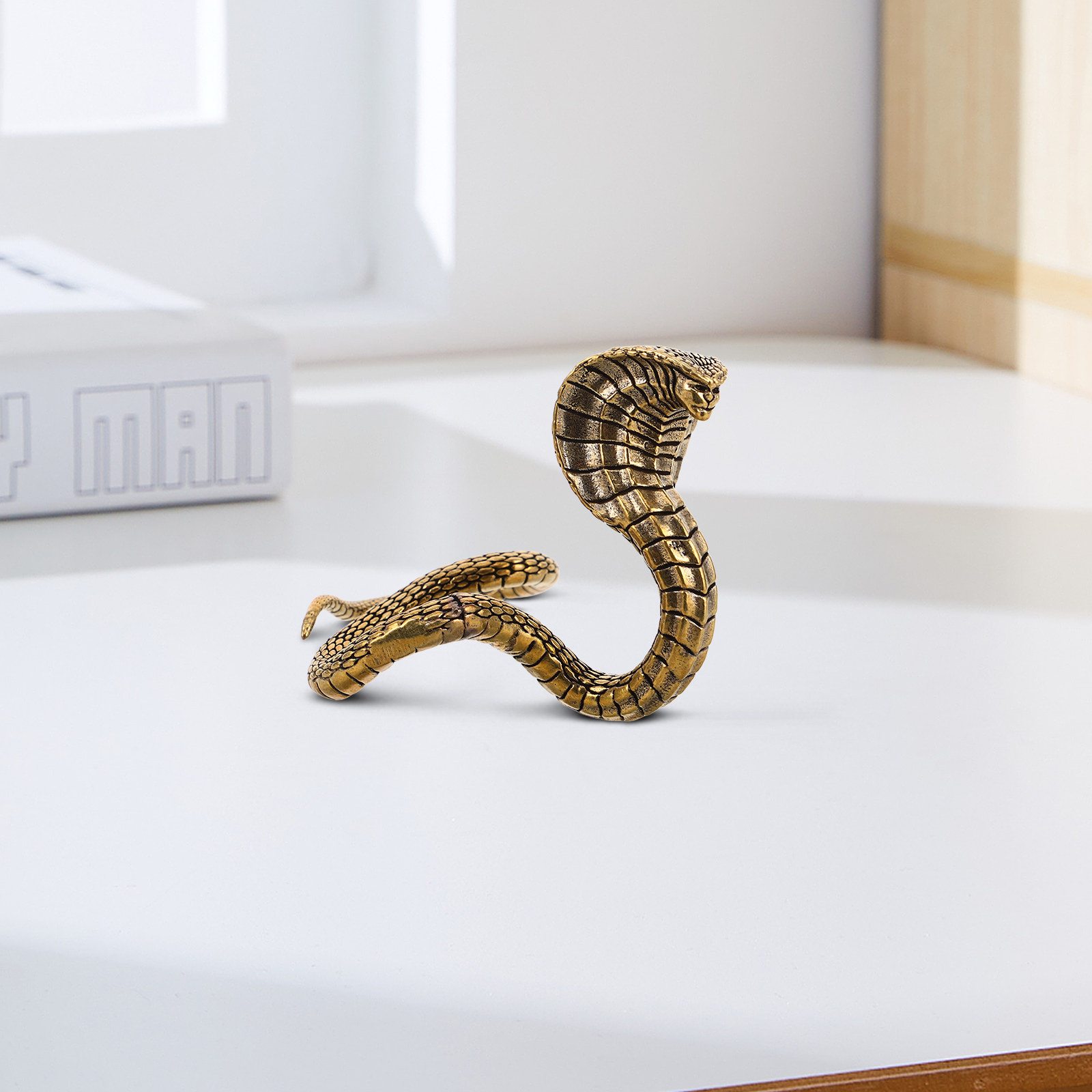 Handcrafted Brass Snake Sculpt - Home Office Feng Shui 评论和价格