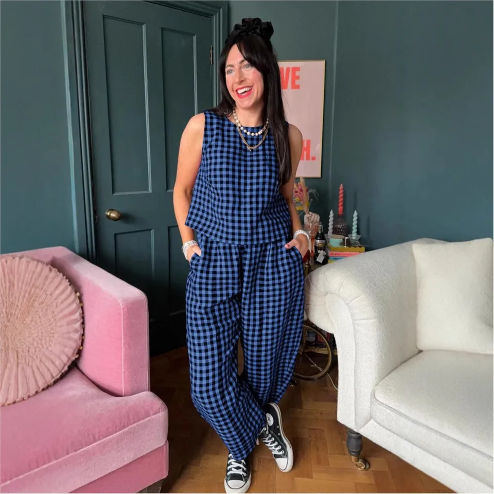 Fashion Printed Plaid Sleevele - Home Office 2024 评论和价格