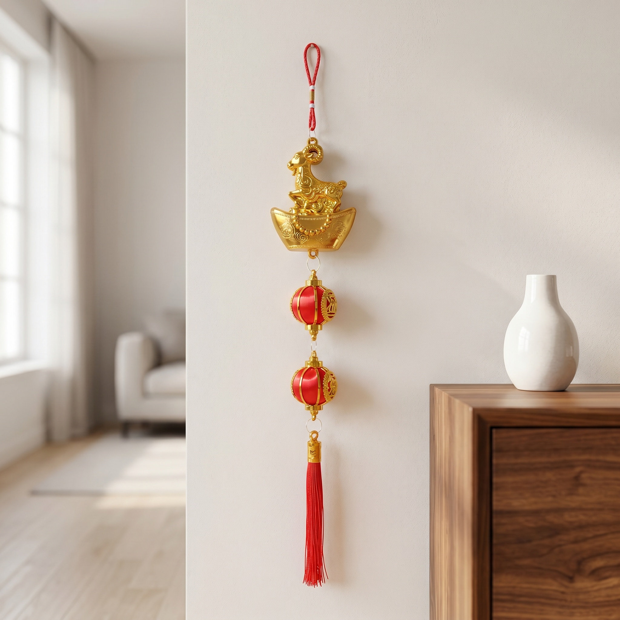 5Pcs Goat Zodiac Hanging Ornam - Home Office Feng Shui 评论和价格
