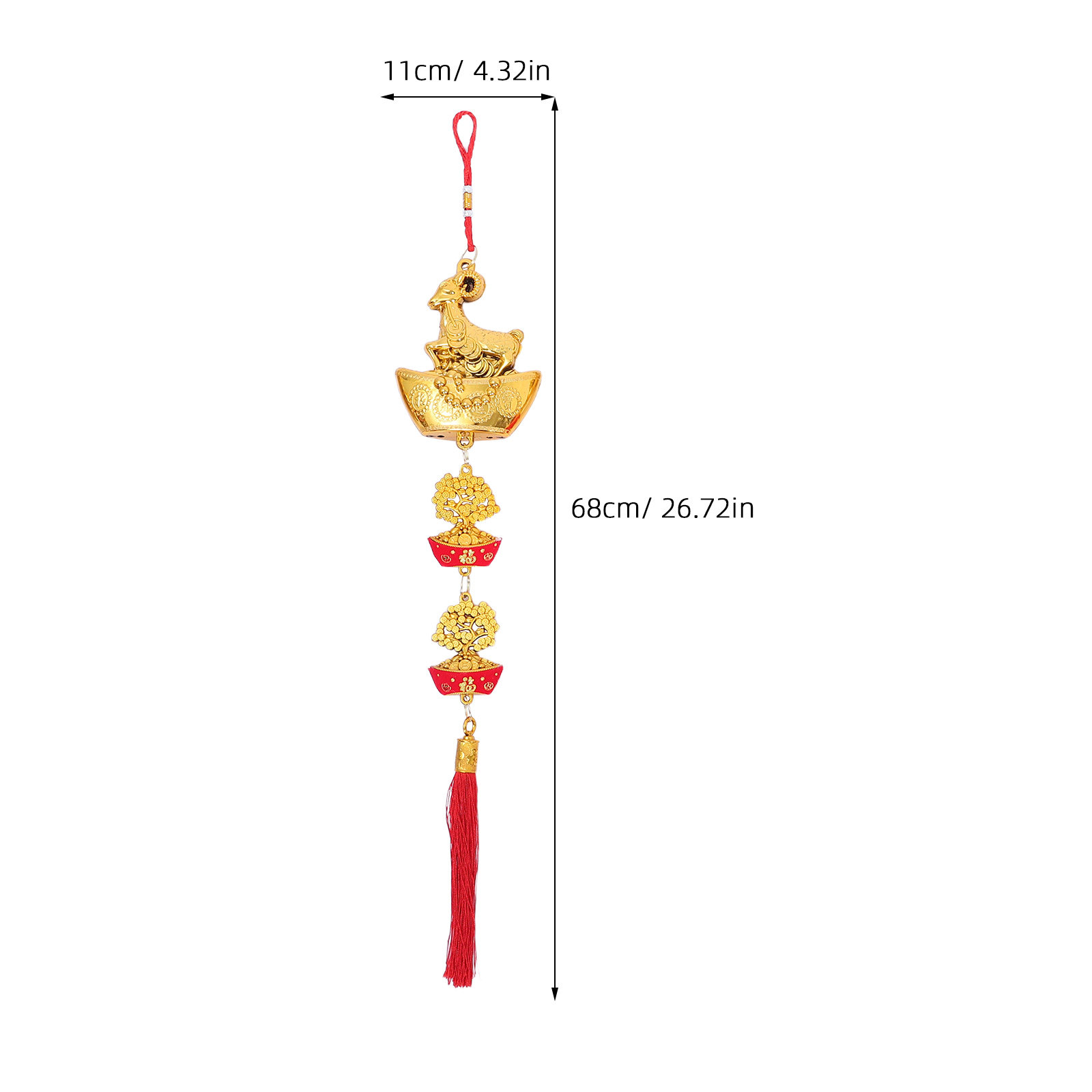 5Pcs Goat Zodiac Hanging Ornam - Home Office Feng Shui 评论和价格