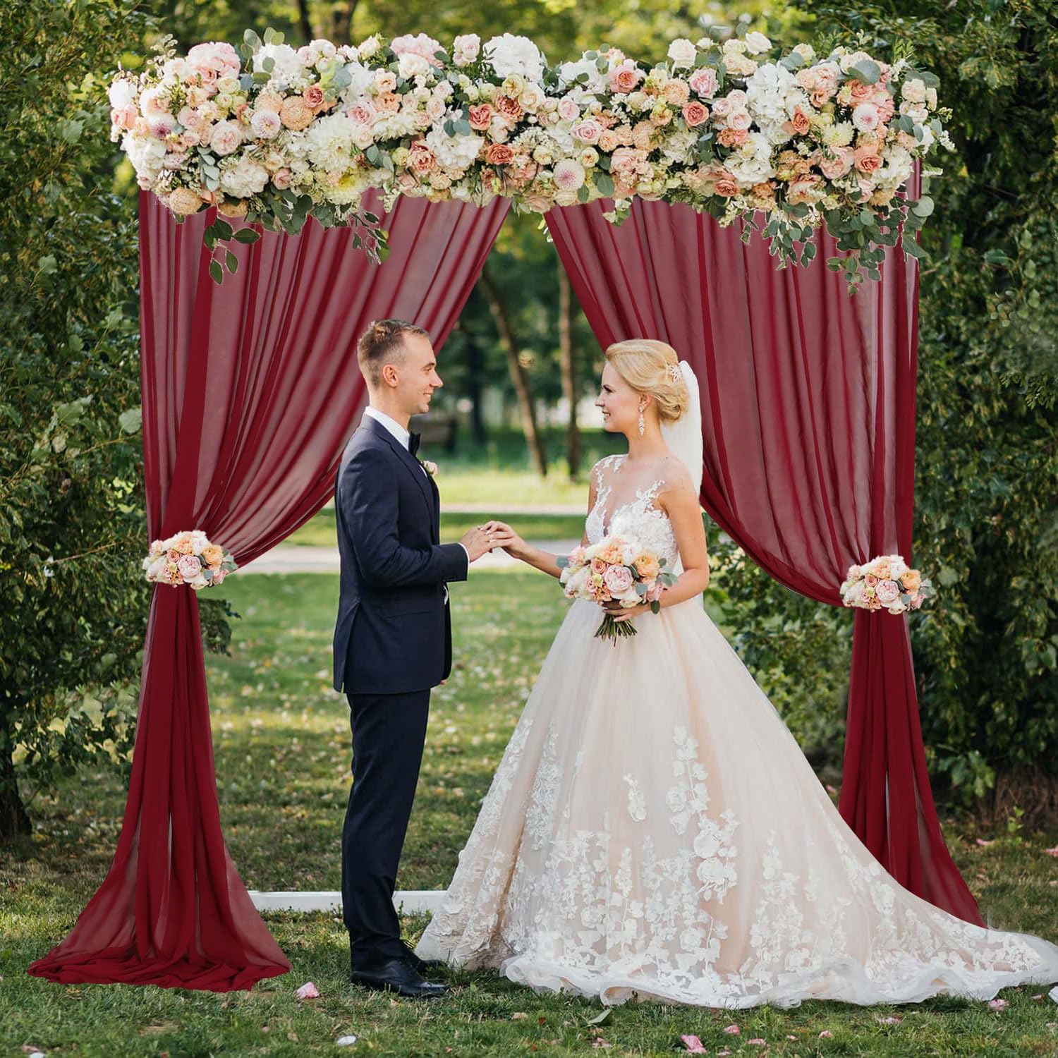 2Pcs Burgundy Backdrop Curtain - Home Office Backdrop 评论和价格