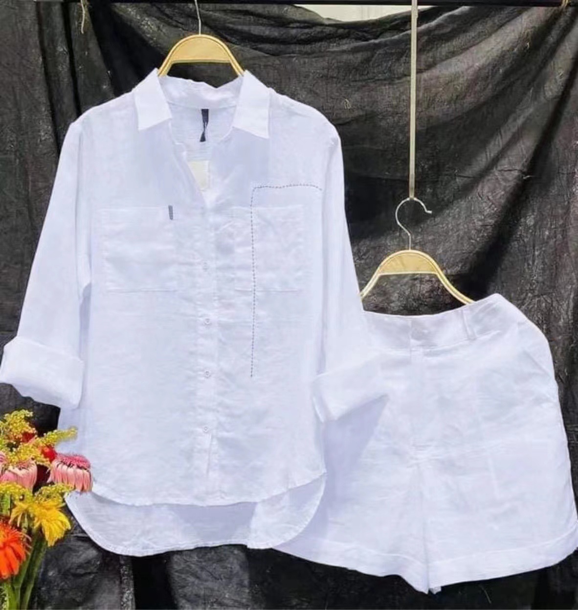 Fashion White Long Sleeve Shir - Home Office 2024 评论和价格