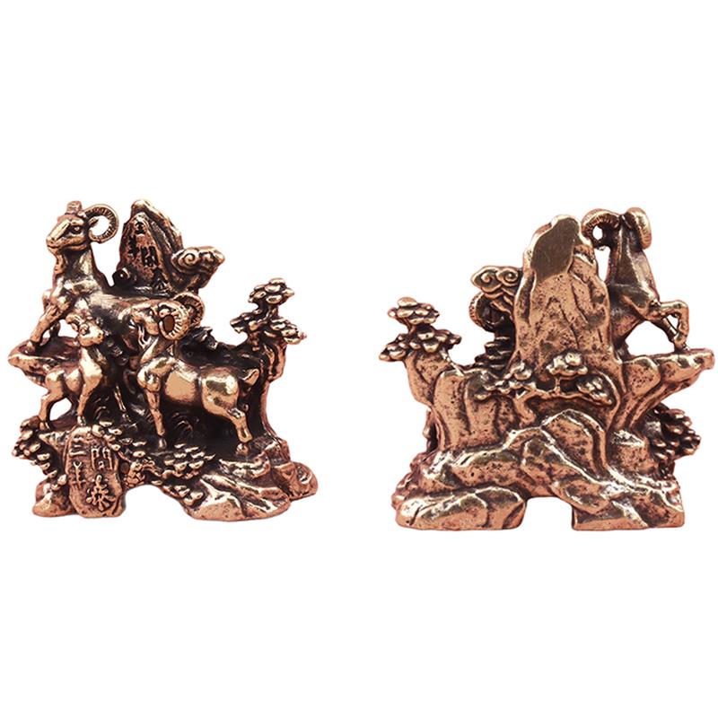 Vintage Brass Three Goat Figur - Home Office Feng Shui 评论和价格