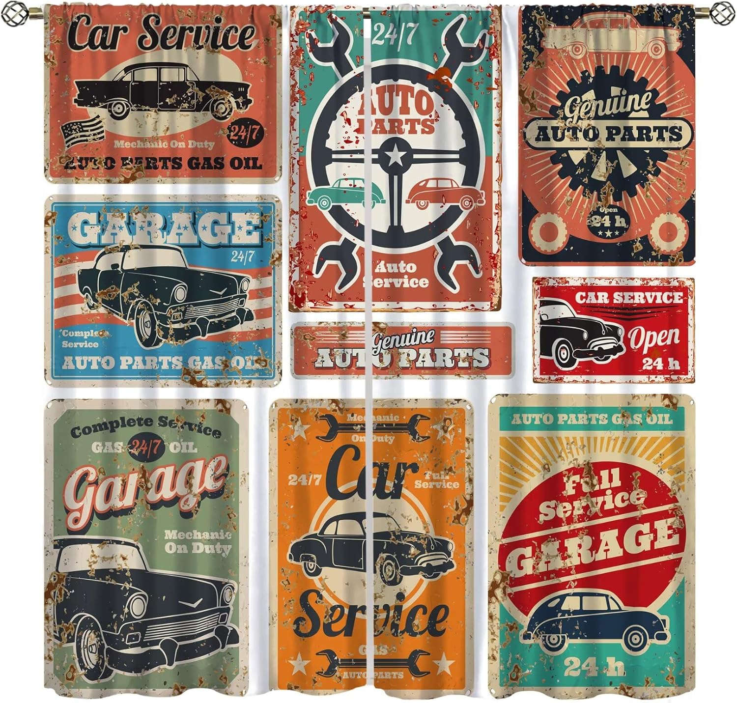 Garage Curtains, Vintage Man D - Home Office Shed 评论和价格