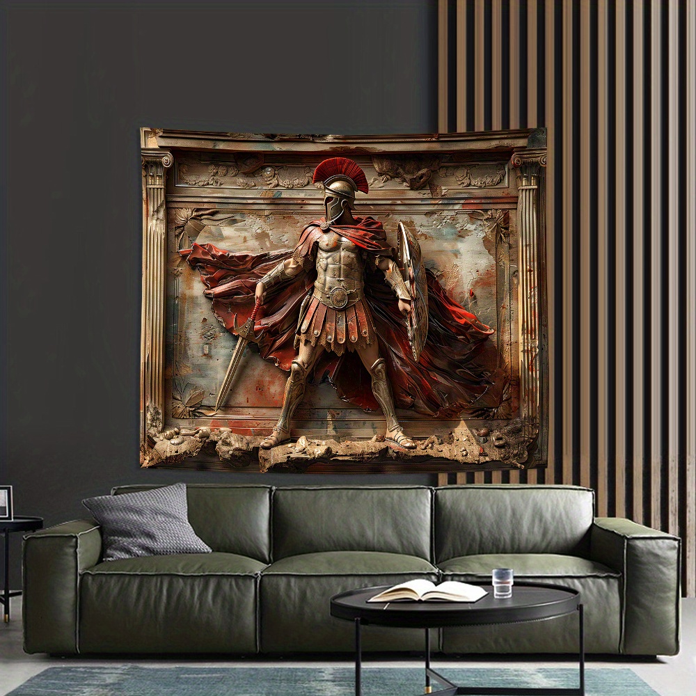 3D Spartan Warrior Tapestry Wa - Home Office Backdrop 评论和价格