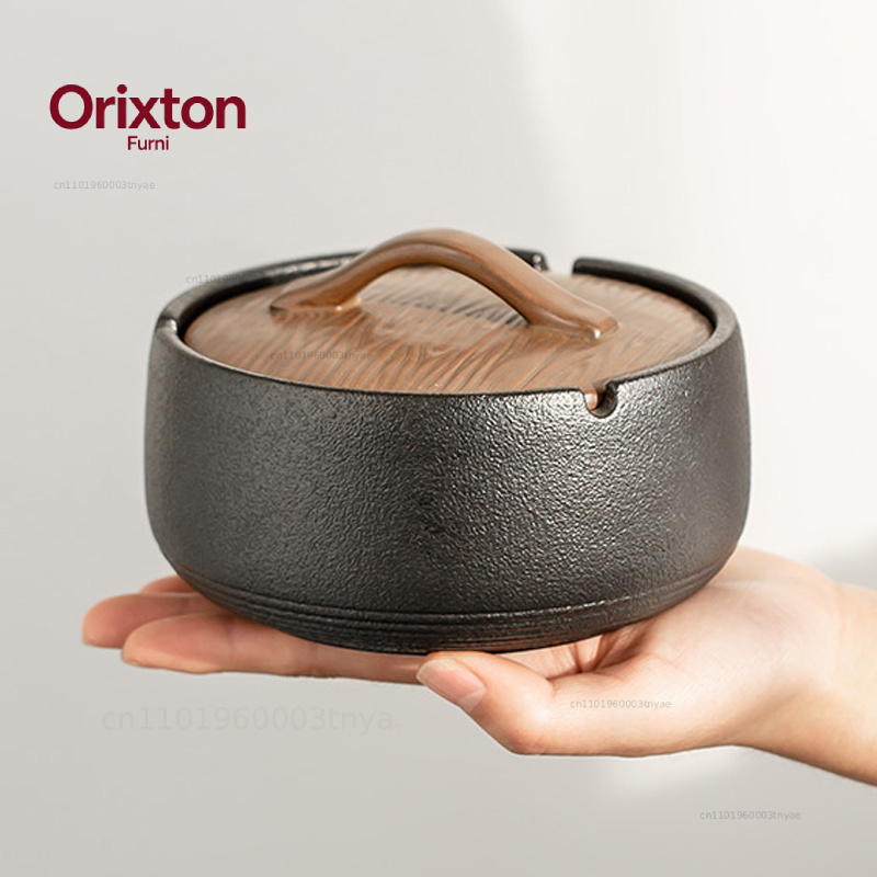 Simple Ceramic Ashtray with Li - Home Office Trend 评论和价格