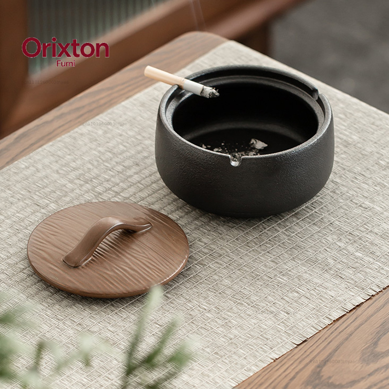 Simple Ceramic Ashtray with Li - Home Office Trend 评论和价格