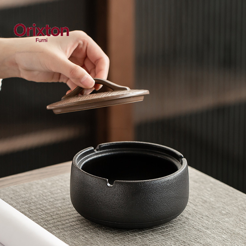 Simple Ceramic Ashtray with Li - Home Office Trend 评论和价格