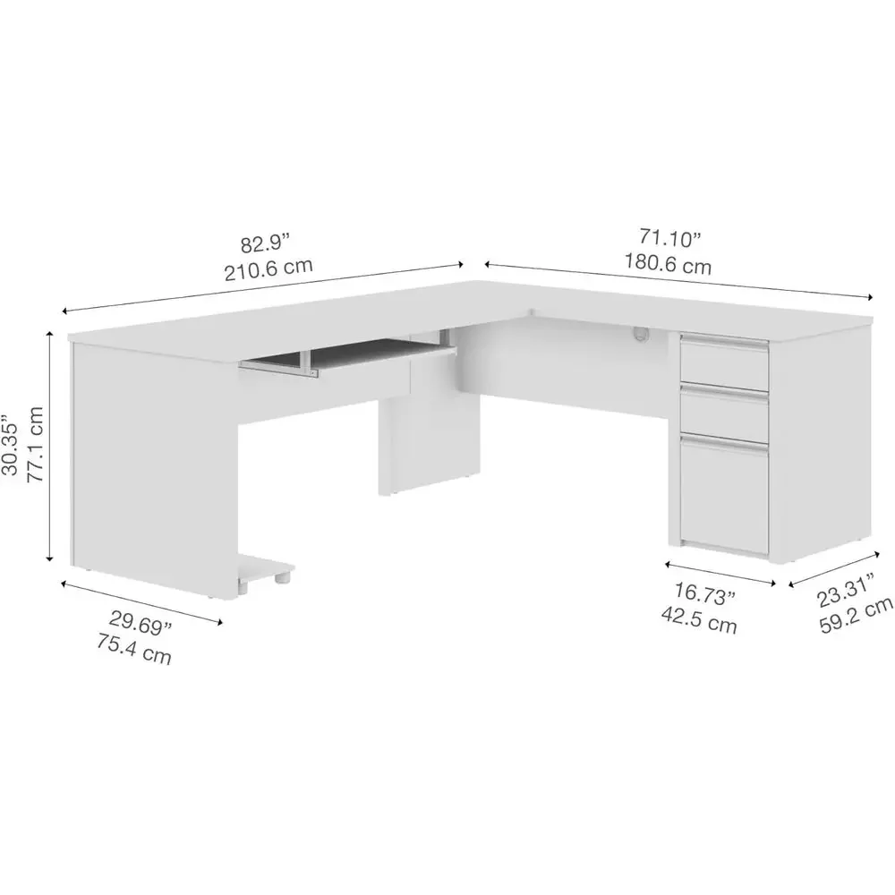 72 L-Shaped Desk with Drawers  - Home Office L Shaped Desk 评论和价格