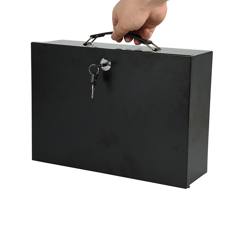 Locked iron box Cash box Docum - Home Office For Passport 评论和价格