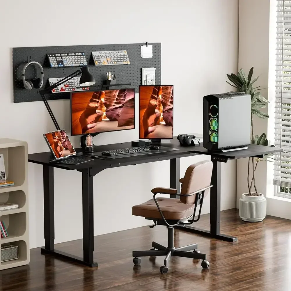 Electric Adjustable Height L-S - Home Office L Shaped Desk 评论和价格