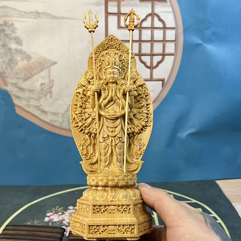 wood carving Thousand-hand Ava - Home Office Feng Shui 评论和价格