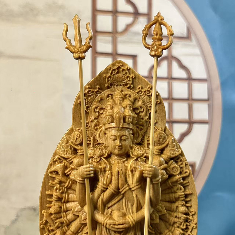 wood carving Thousand-hand Ava - Home Office Feng Shui 评论和价格