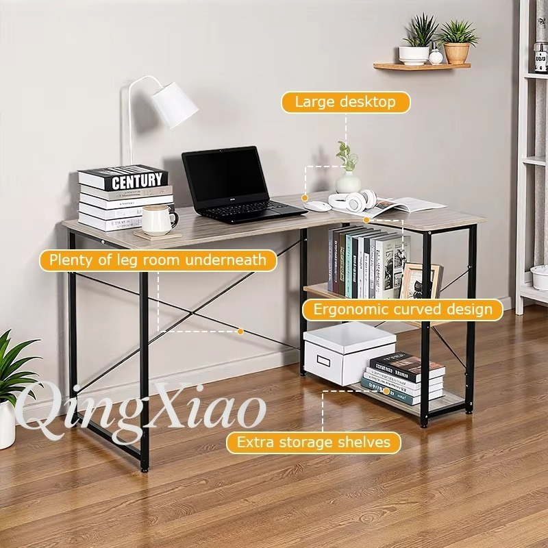 L Shaped Corner Desk With Book - Home Office L Shaped Desk 评论和价格