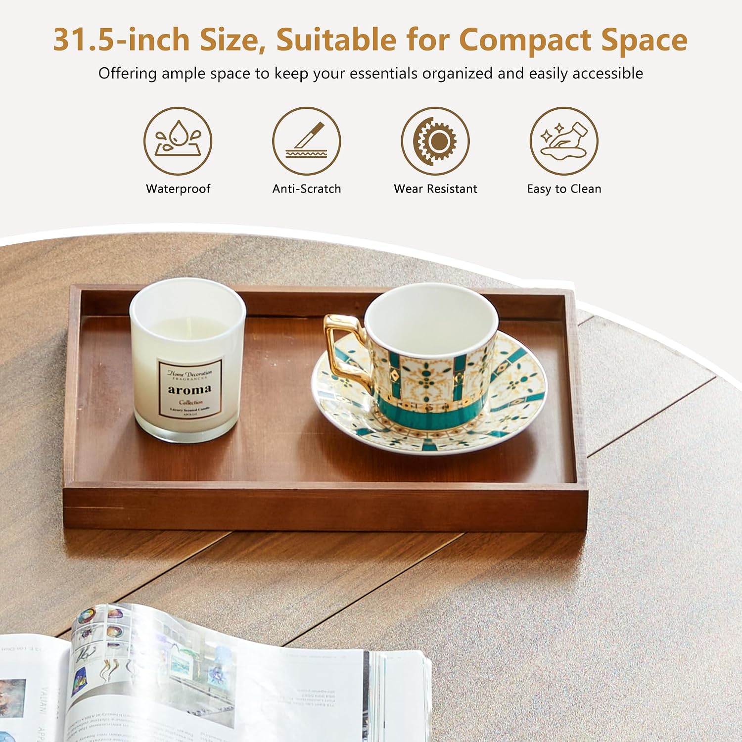 33 Inch Round Coffee Table Wit - Home Office Hidden Desk 评论和价格