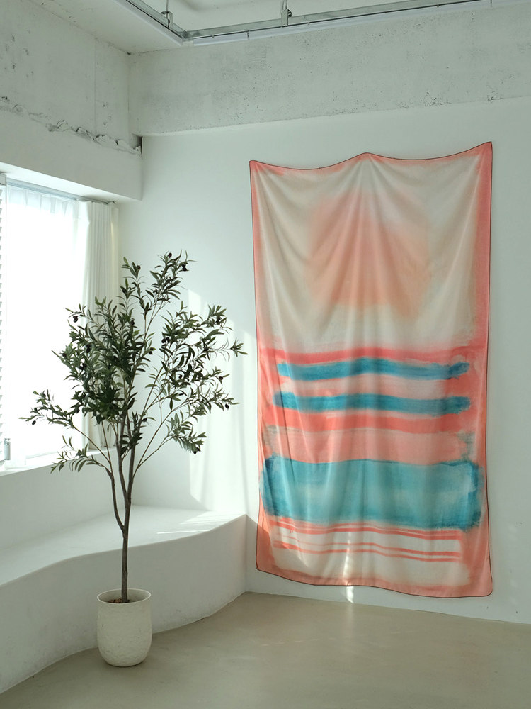 Chiffon Pink Seaside Pattern T - Home Office Backdrop 评论和价格