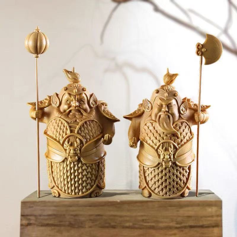 wood carving Door God sculptur - Home Office Feng Shui 评论和价格