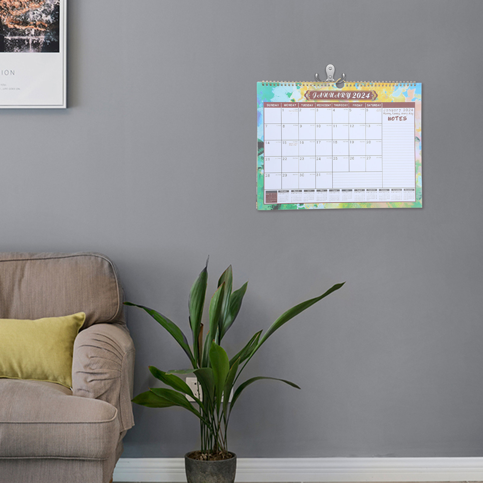 Wall Calendar Large 2024 Month - Home Office 2024 评论和价格