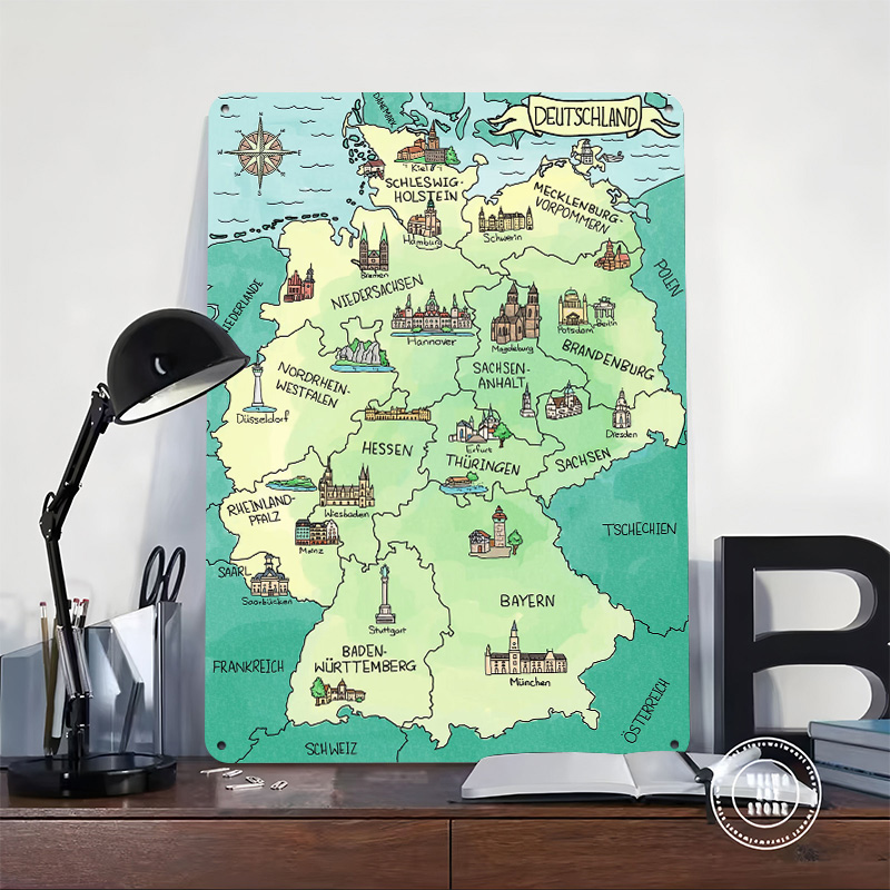 Aquarell Deutschland Karte Per - Home Office Deutschland 评论和价格
