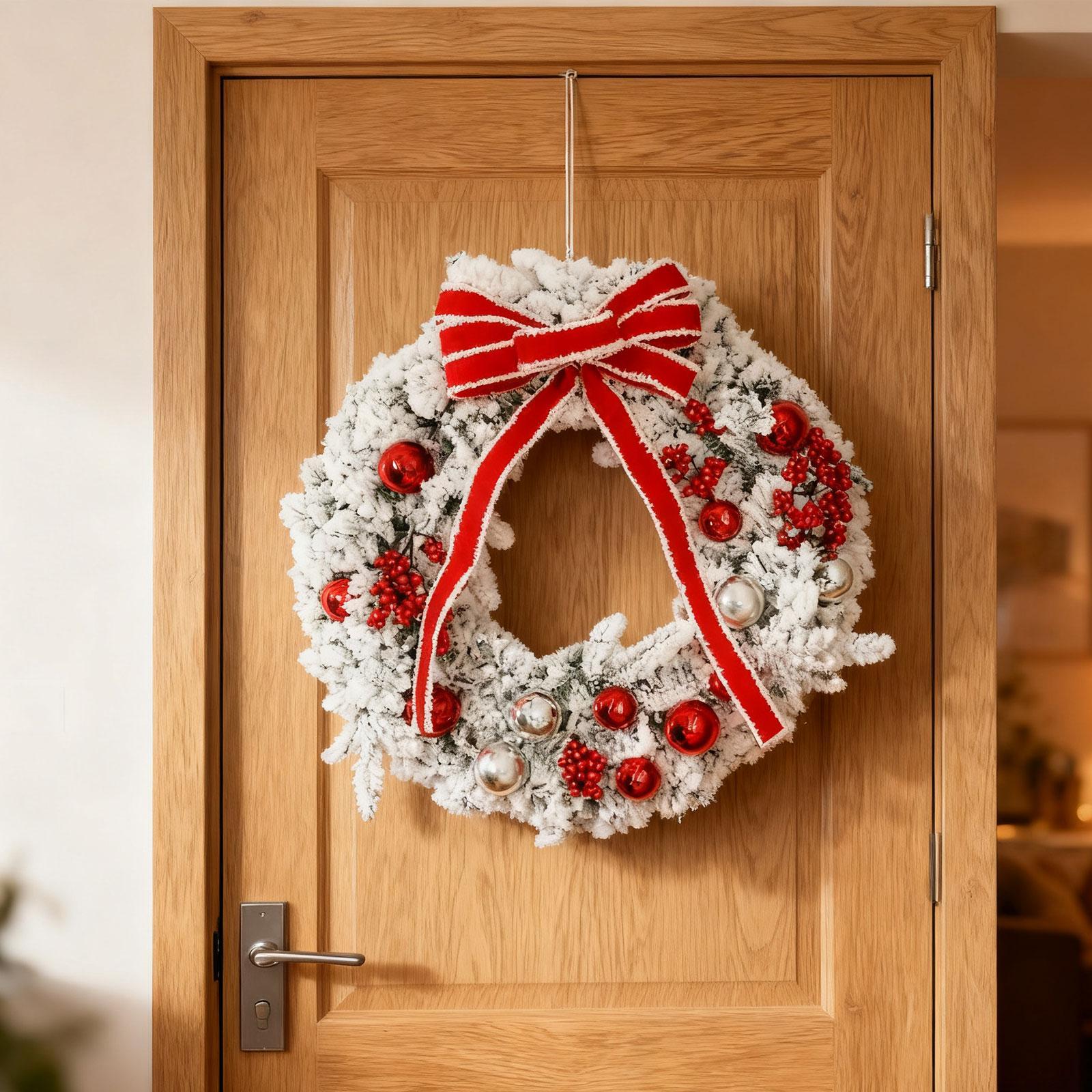 Christmas Door Wreath Artifici - Home Office Backdrop 评论和价格