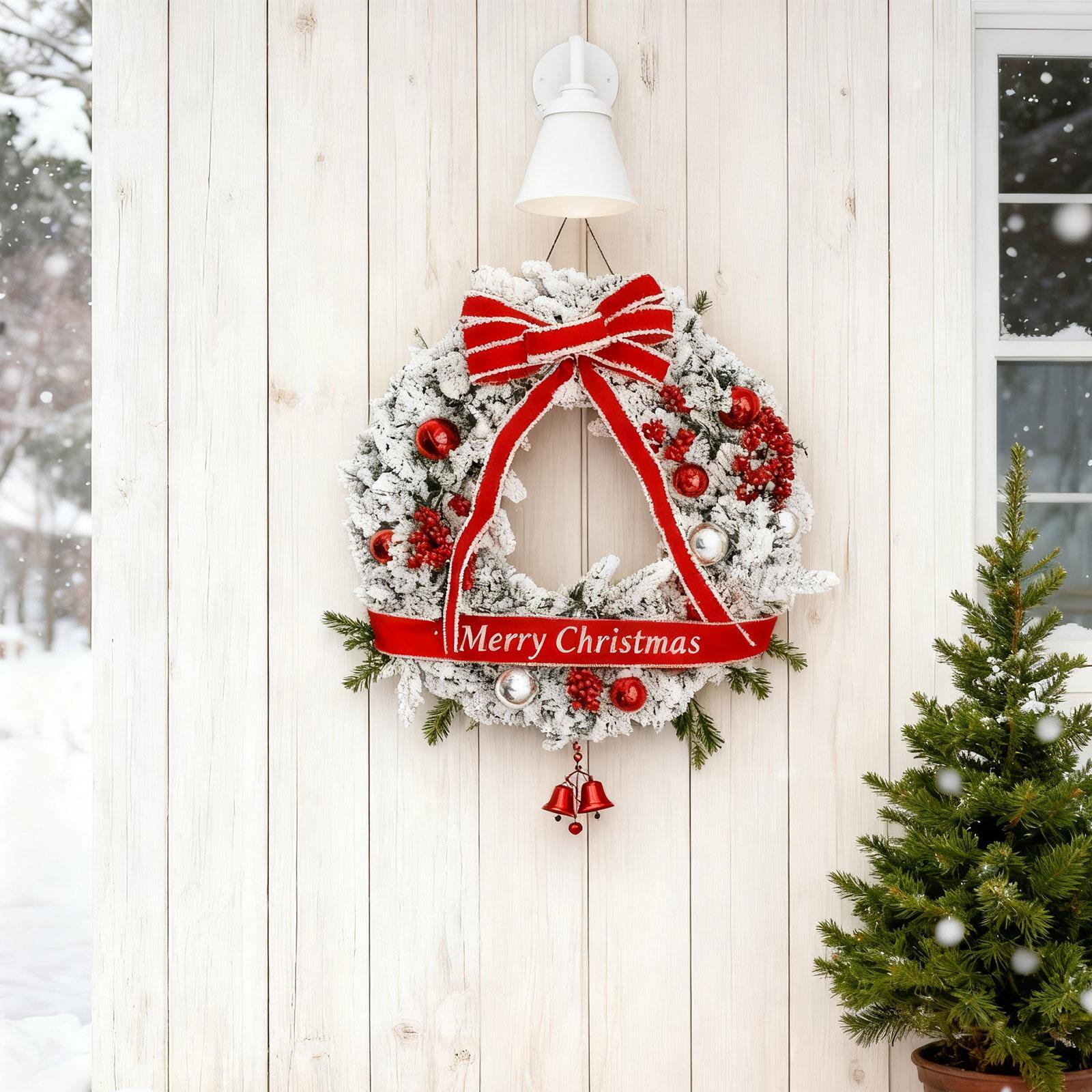 Christmas Door Wreath Artifici - Home Office Backdrop 评论和价格