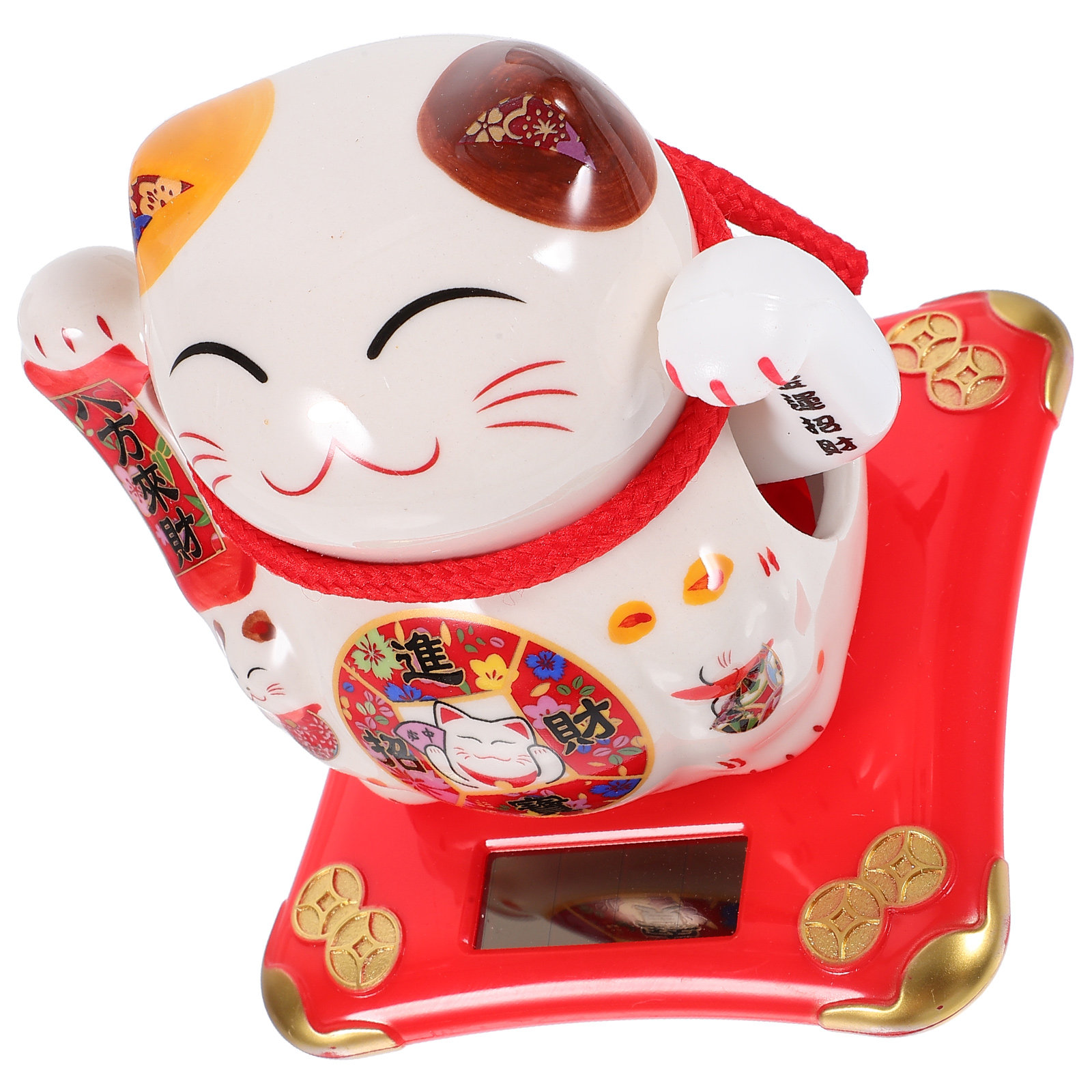 Solar Powered Cat Ornament wit - Home Office Feng Shui 评论和价格