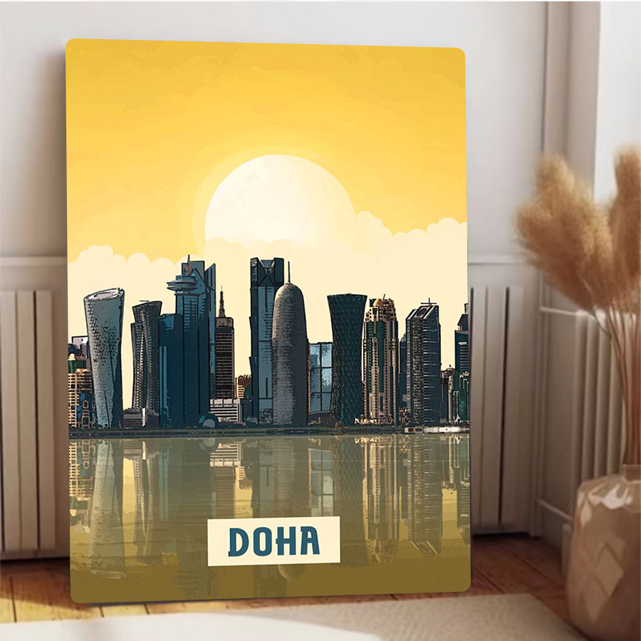 Doha Skyline Metal Wall Art Qa - Home Office Qatar 评论和价格