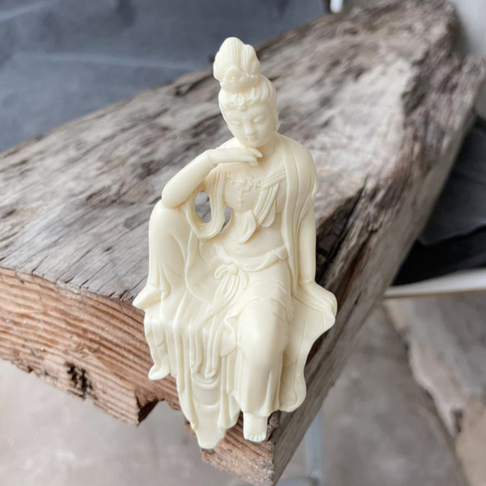 Guanyin Buddha Statue Carved N - Home Office Feng Shui 评论和价格