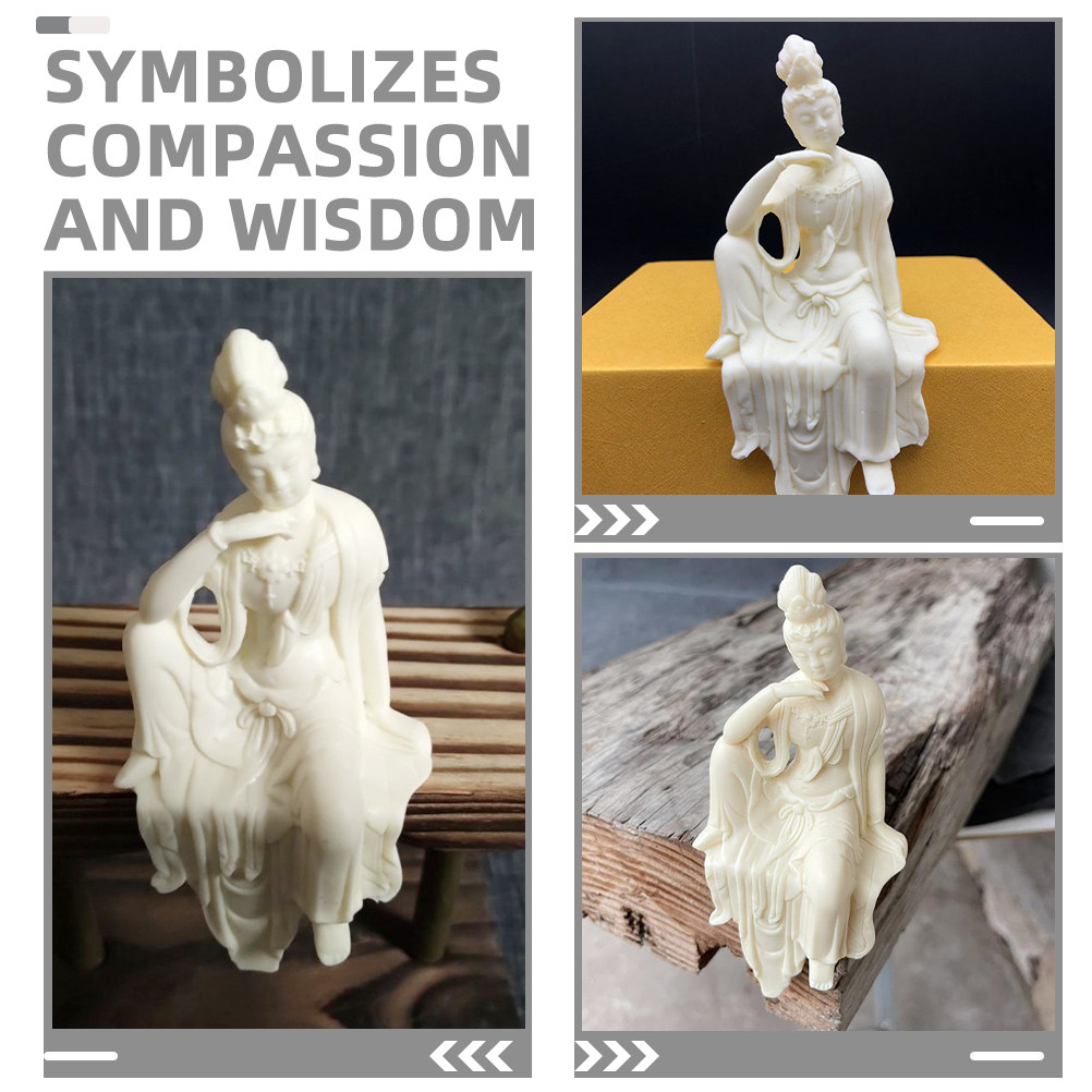 Guanyin Buddha Statue Carved N - Home Office Feng Shui 评论和价格