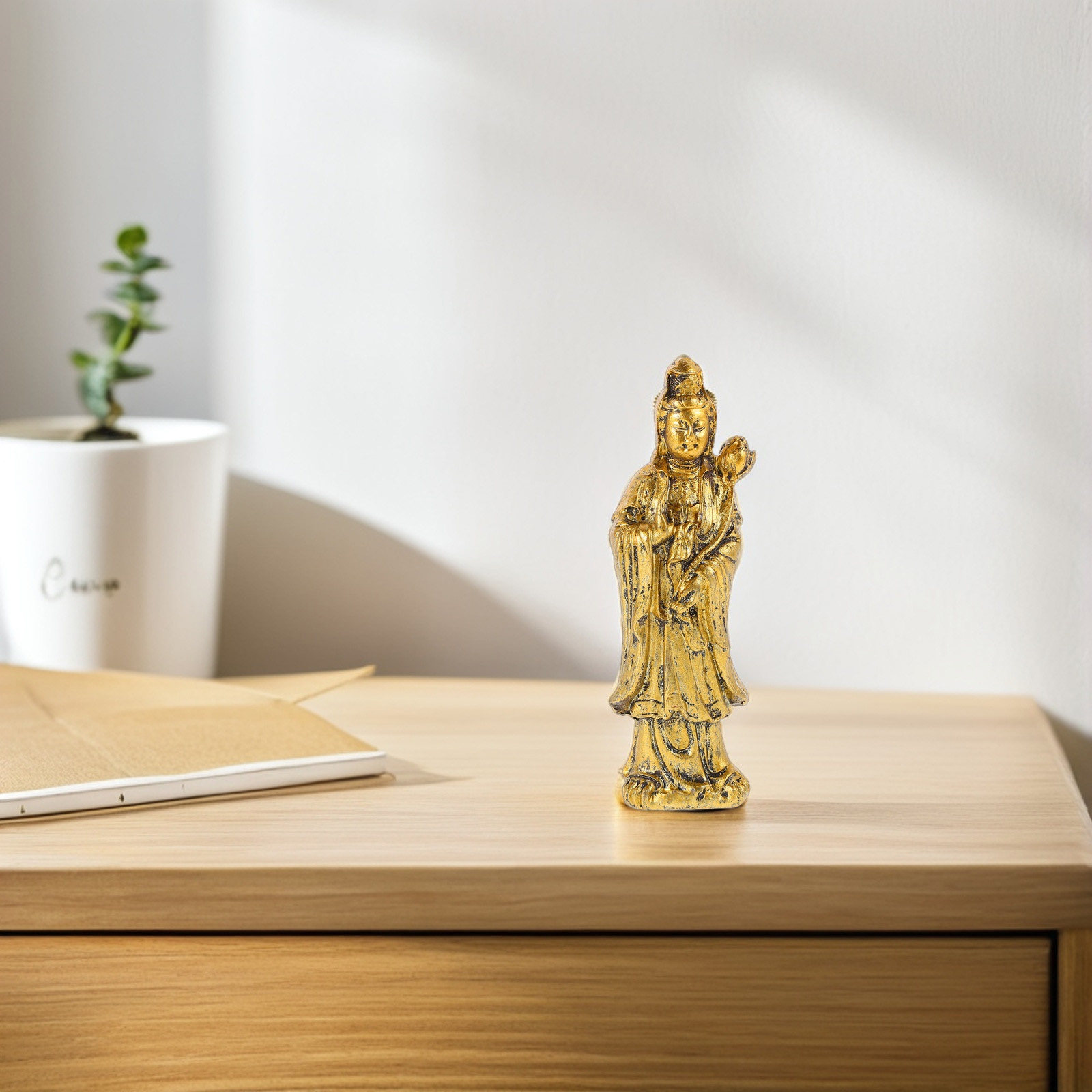 Elegant Vintage Yin Buddha Sta - Home Office Feng Shui 评论和价格
