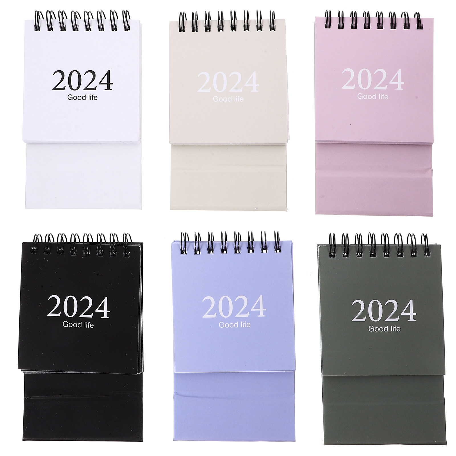 6Pcs Mini Spiral Desk Calendar - Home Office 2024 评论和价格